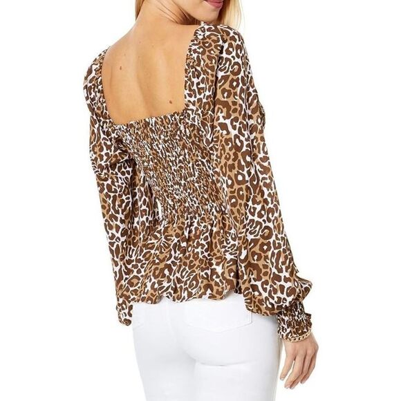 New Lilly Pulitzer Demi Long Sleeve Smocked topChocolate My Favorite Spot size L - Picture 9 of 9